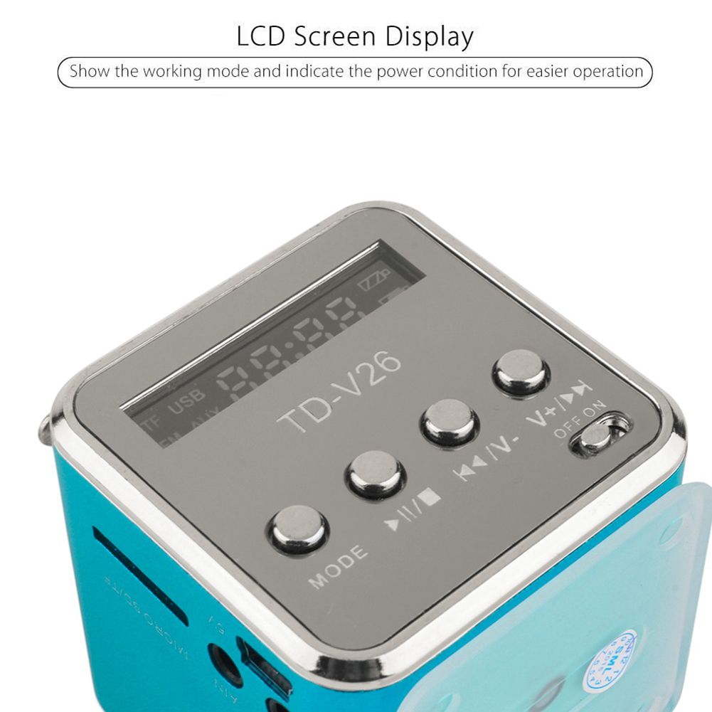 TD-V26 Mini Digitale Fm Radio Speaker Draagbare Fm Radio Ontvanger Met Led Display Scherm Luidspreker Ondersteuning Tf-kaart