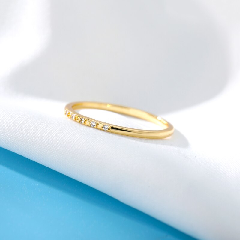 Zirkoon Eenvoudige Ringen Voor Vrouwen Goud Zilver Kleur Rvs Vrouwelijke Engagement Wedding Ring Sieraden Bague Femme Anillos Mujer
