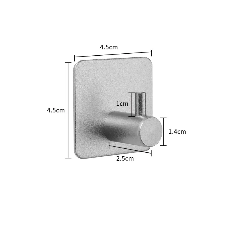 Zelfklevende haak thuis keuken muur deur haak sleutelrek keuken handdoek hanger aluminium handdoek kapstok badkameraccessoires: plum