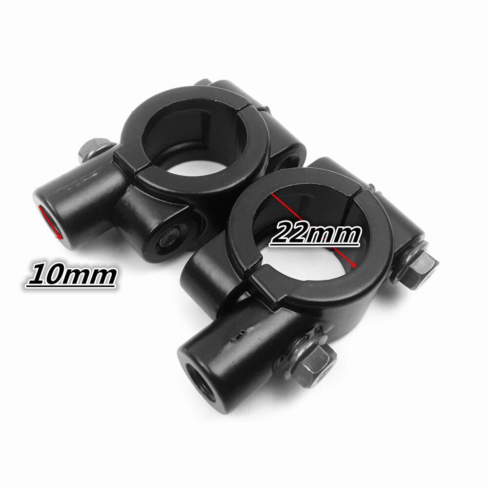 Sort universal anti-fald folde rundt spejl motorcykel sidespejle scooter e-cykel bakspejle bagside spejl 10mm: -en
