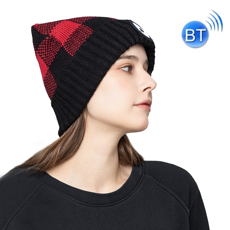 M3- bl bluetooth-led-musik-headset-hut damen warme nachtbeleuchtung hut: Schwarz rot