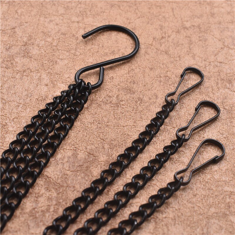 30/50/100cm Flower Pot Hanging Chain Iron Flower Basket Holder Hanging Basket with S-Shape Hanger Hook Garden Decoration