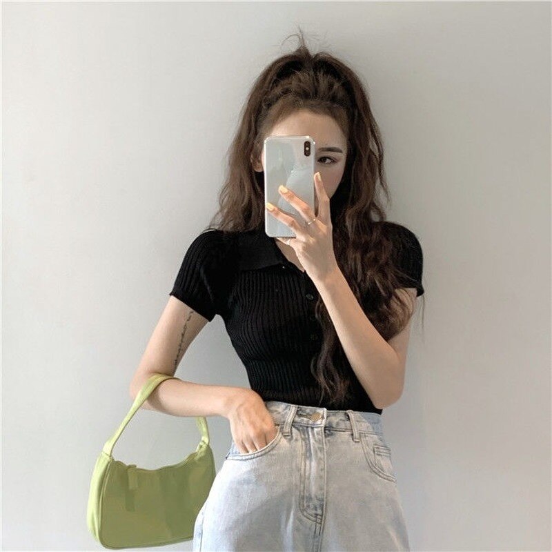T-shirt à manches courtes pour femmes, Streetwear de Style coréen pour dames, confortable, Slim, solide, assortie, Simple, décontracté, offre spéciale