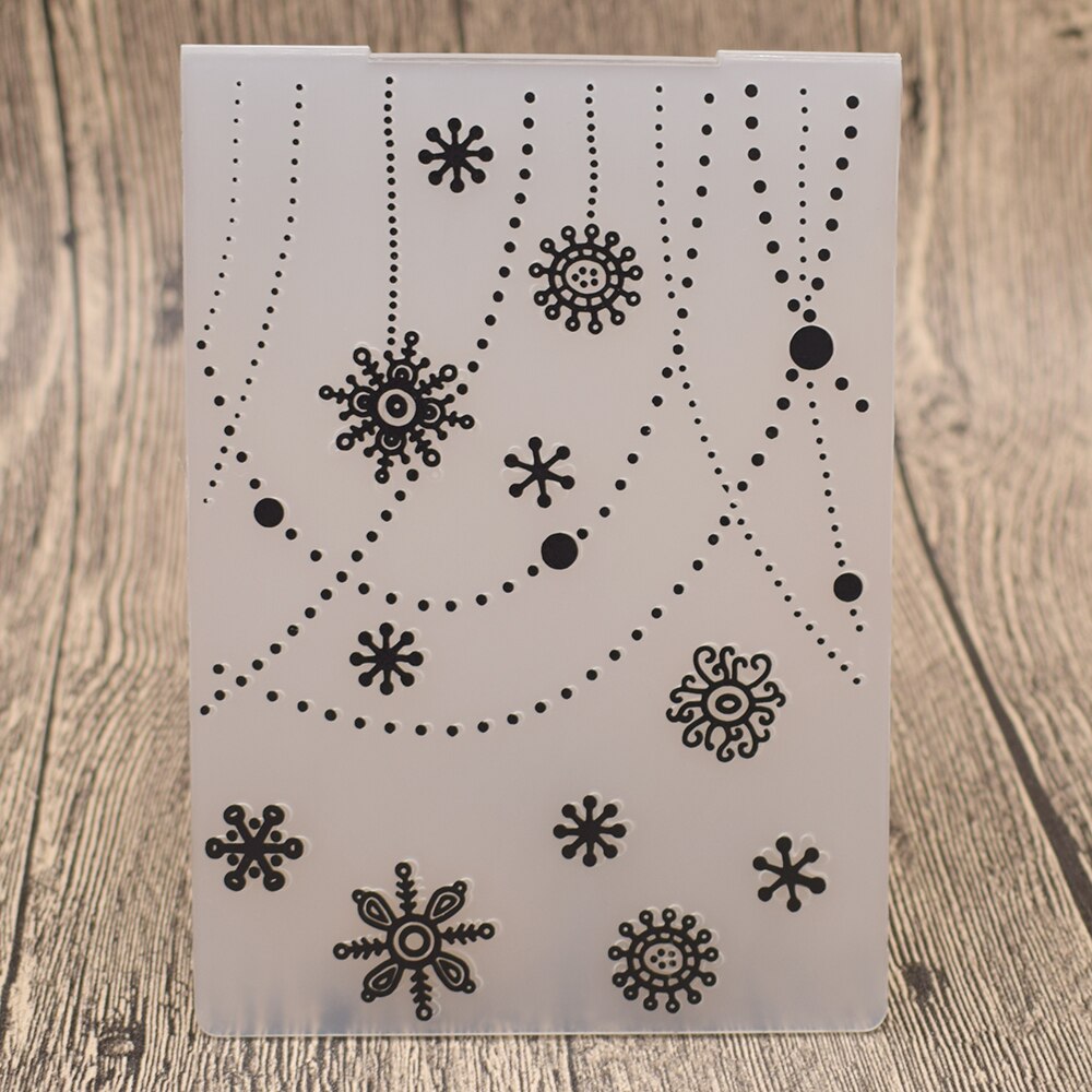 Snöflinga stämplar blommor plast prägling mapp mall för scrapbooking fotoalbum papper kort bakgrund dekoration: Snöflinga