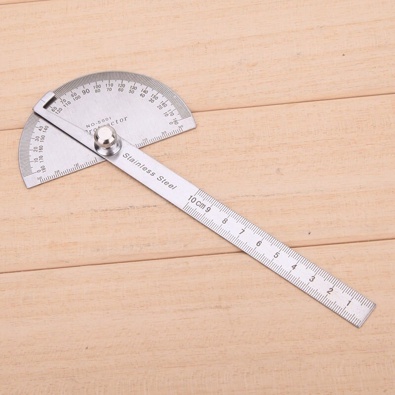 Stainless Steel Round Head 180 degree Protractor Angle Finder Rotary Measuring Ruler Machinist Tool Craftsman Digital Ruler