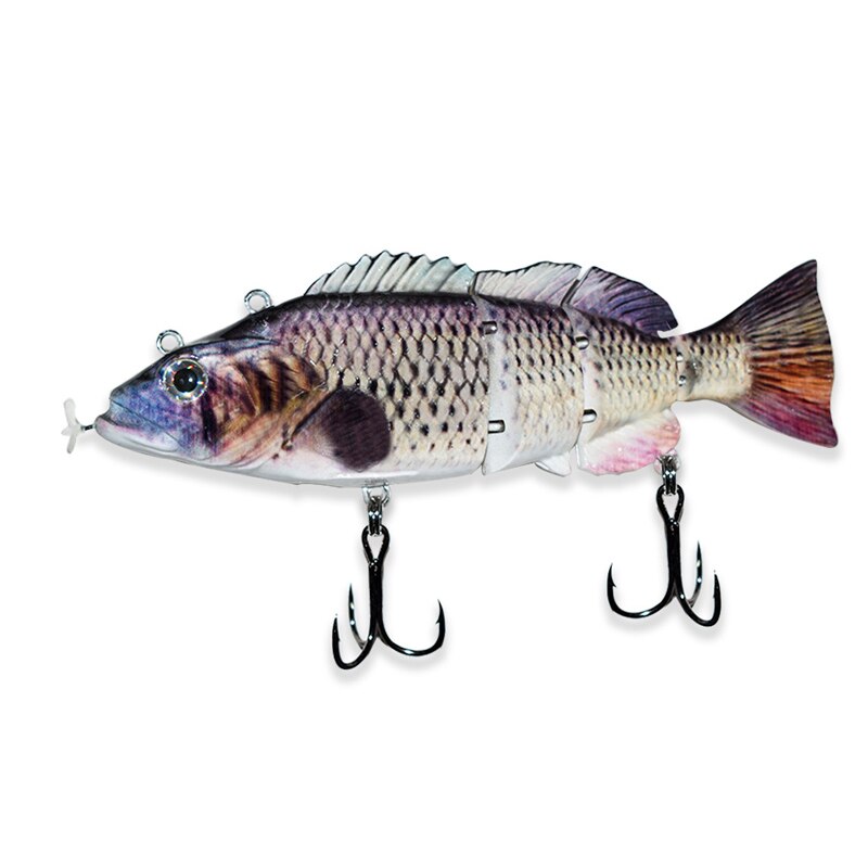 Robotic Fishing Lures Auto Swimming Electric Lure Bait Wobblers For 4-Segement Swimbait USB Rechargeable Flashing LED light