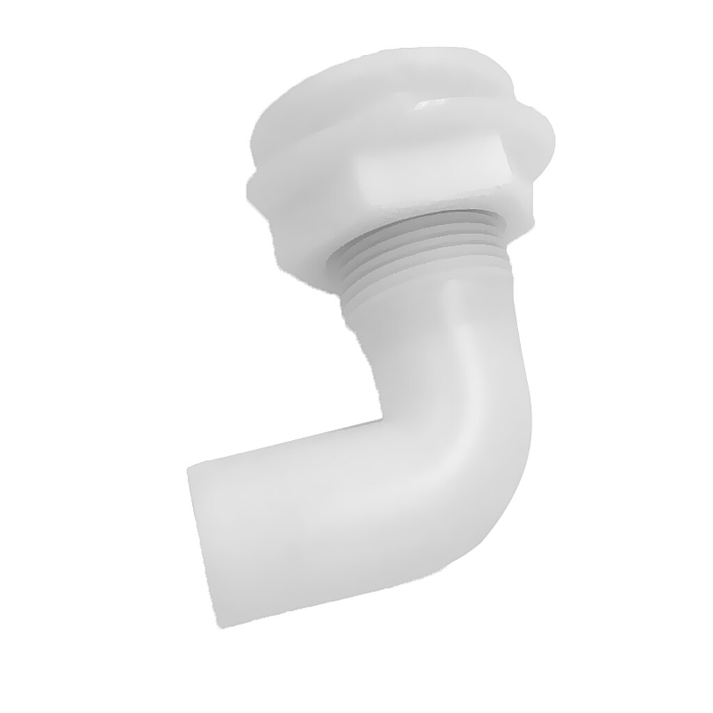 1" Hose White Plastic Thru Hull Fitting Connector 90 Degree for Boat