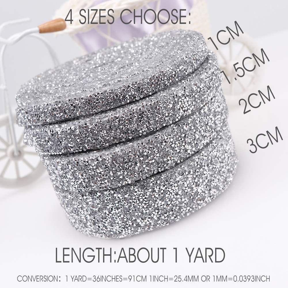 1 Yard Sewing Trim Crystal Motif Strass Fix Shining Resin Rhinestone Ribbon Appliques For Dresses Clothes Shoes 1/1.5/2/3cm