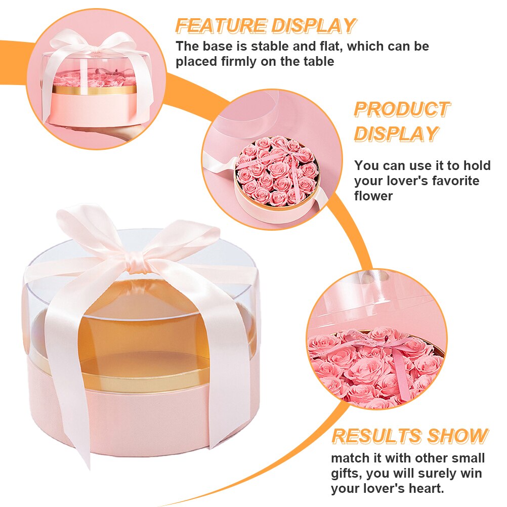 Preserved Flower Container Floral Display Box Flower Arranging Case with Window