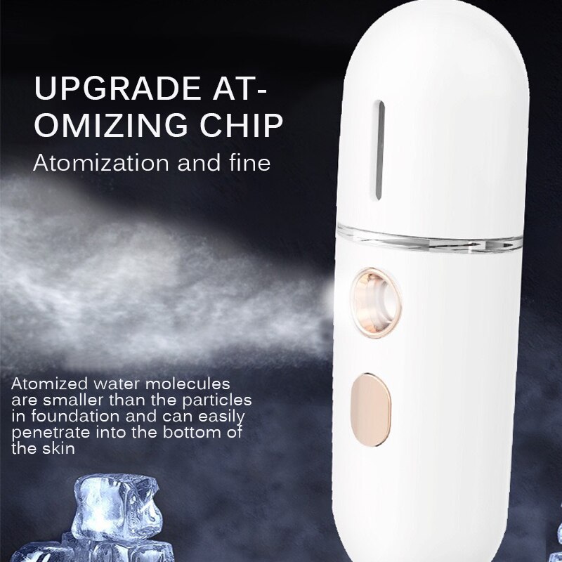 Mini Draagbare Luchtbevochtiger Nano Mister Facial Steamer Apparaat Schoonheid Spuiten Hydraterende Apparaat Koud Spuitapparatuur Oplaadbare