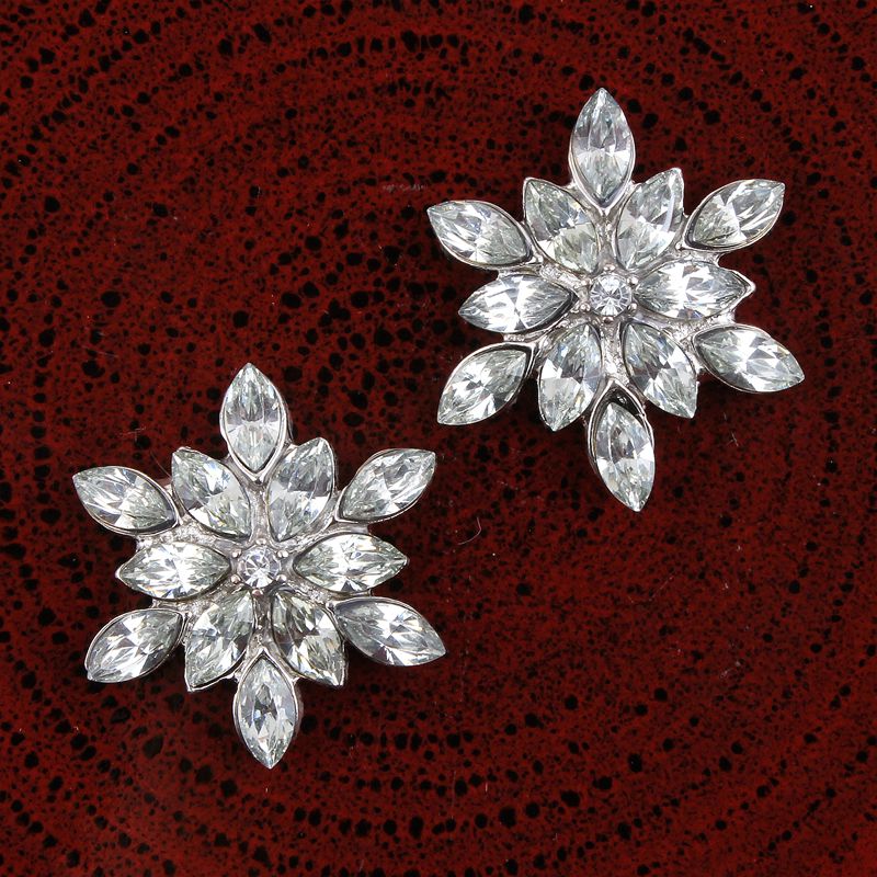 10 stk/parti 28mm 2 farver sølv bling metal rhinestone knapper til håndværk klare dekorative flatback krystal knapper til bryllup