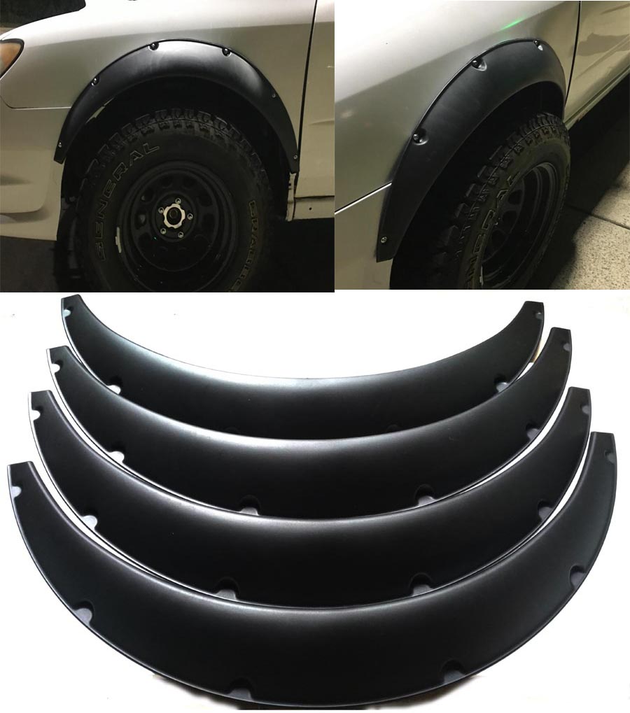 4Pcs 3.5"/90mm Universal Flexible Car Fender Flares Extra Wide Body Wheel Arches