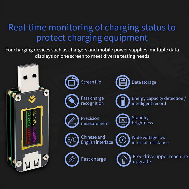 Strom und Spannung Meter USB Tester USB Digital Energie Meter USB Digitale Strom und Spannung Monitor USB Digital Energie Tester