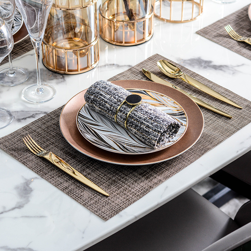 Ensemble d&#39;assiettes de luxe de noël, vaisselle en céramique, en porcelaine, pour le petit déjeuner, DL60PZ