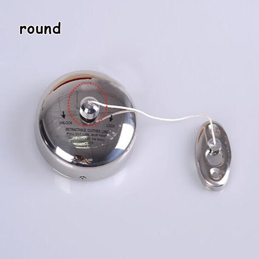 1Pc Stainless Steel Retractable Clothesline Invisible Racks Bathroom Accessories Balcony Laundry Room Fixture Hardware Product: round