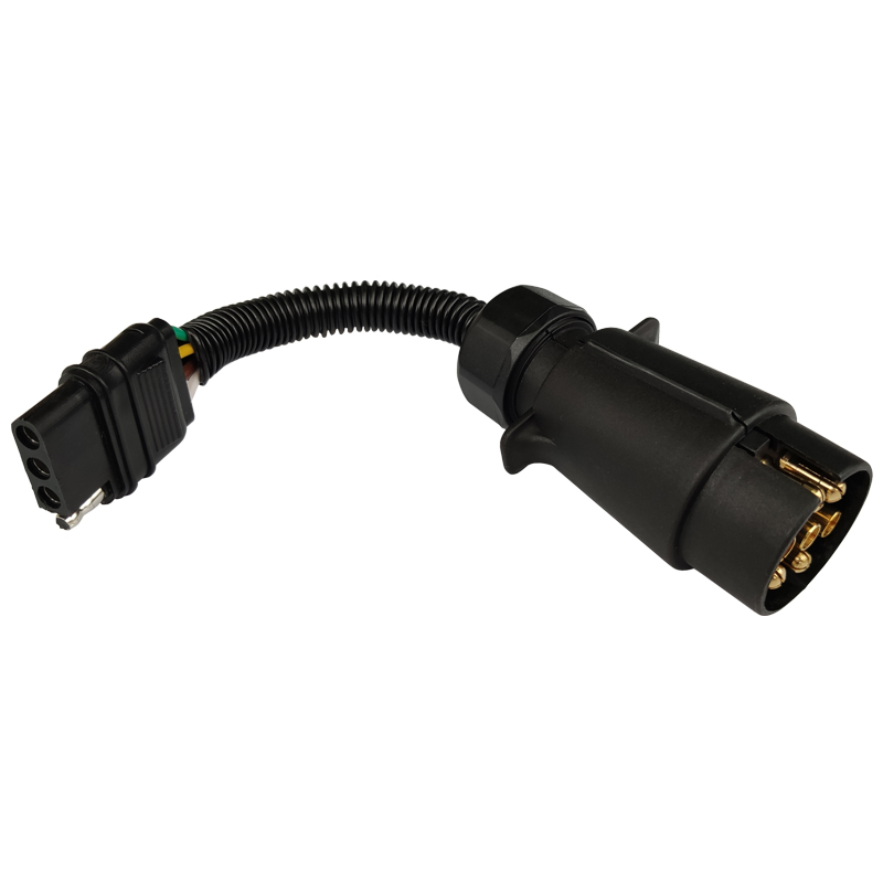 CVP-arnés de cableado de remolque, conector redondo de estilo europeo de 7 vías, adaptador de 4 enchufes planos, accesorios para autocaravanas