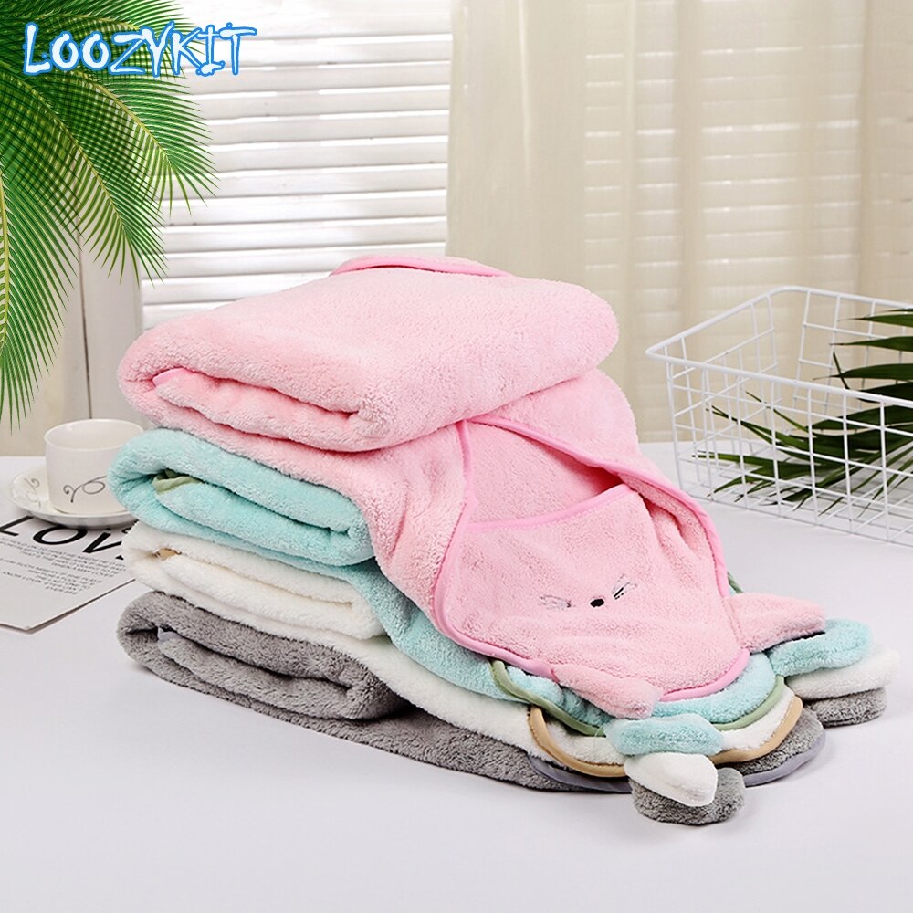 Baby Poncho Bath Towel Toalla Velvet 90*90cm Fleece Hood Infant Towels Blanket Newborn Baby Hooded Towel Infant Babies