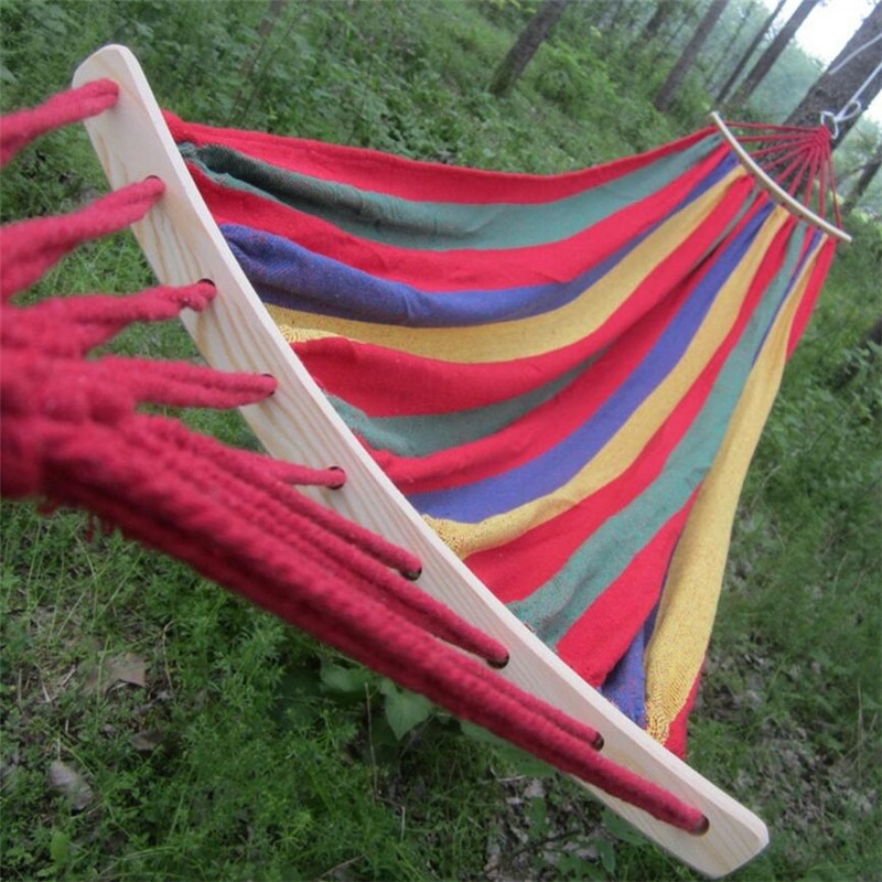 Sport Canvas Streep Draagbare Hangen Bed Reizen Swing Survival Slapen Outdoor Canvas Camping Hangmat Hamak Tuin Swing Opknoping