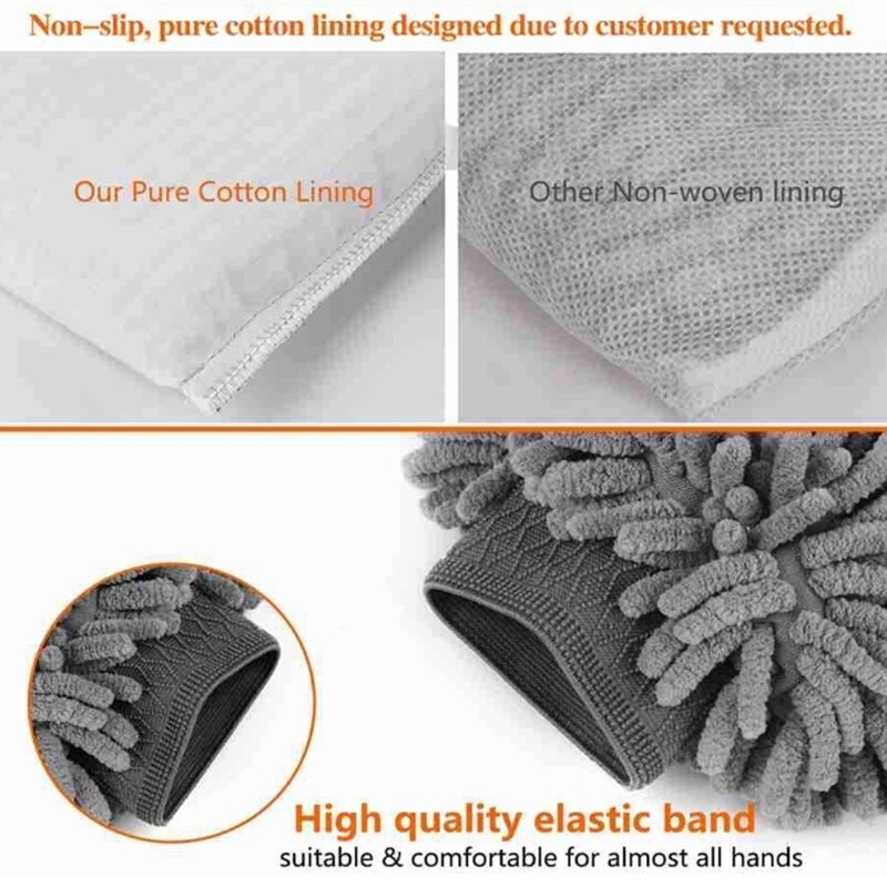 Guantes para limpieza de coche Chenille herramienta de Lavado de ventanas de microfibra guante para lavado de coche accesorios de coche