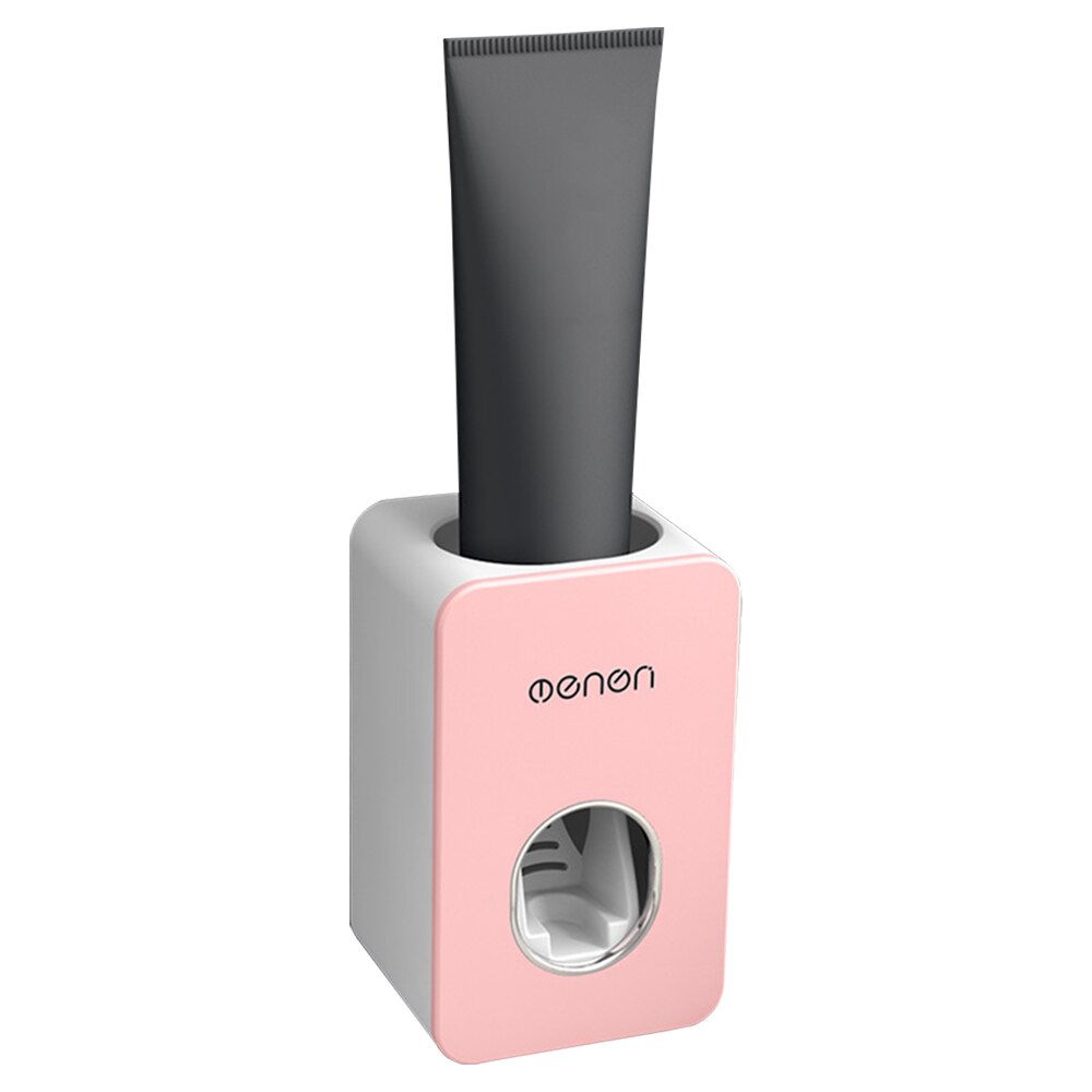 Mengn Toothpaste Dispenser Wall-Mounted Automatic Toothpaste Holder Hands Free Toothpaste Squeezer for Sink Bathroom Accessories: Pink