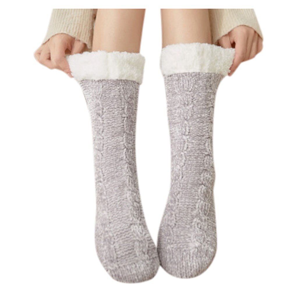 Women Winter Sweet and lovely, warm and comfortable Cotton Socks Solid Thicker Anti-slip Floor Socks Carpet Socks