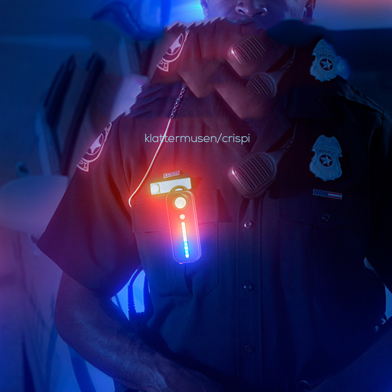 Luz de policía de hombro roja y azul con Clip, linternas recargables por USB, linterna de advertencia de seguridad para bicicleta