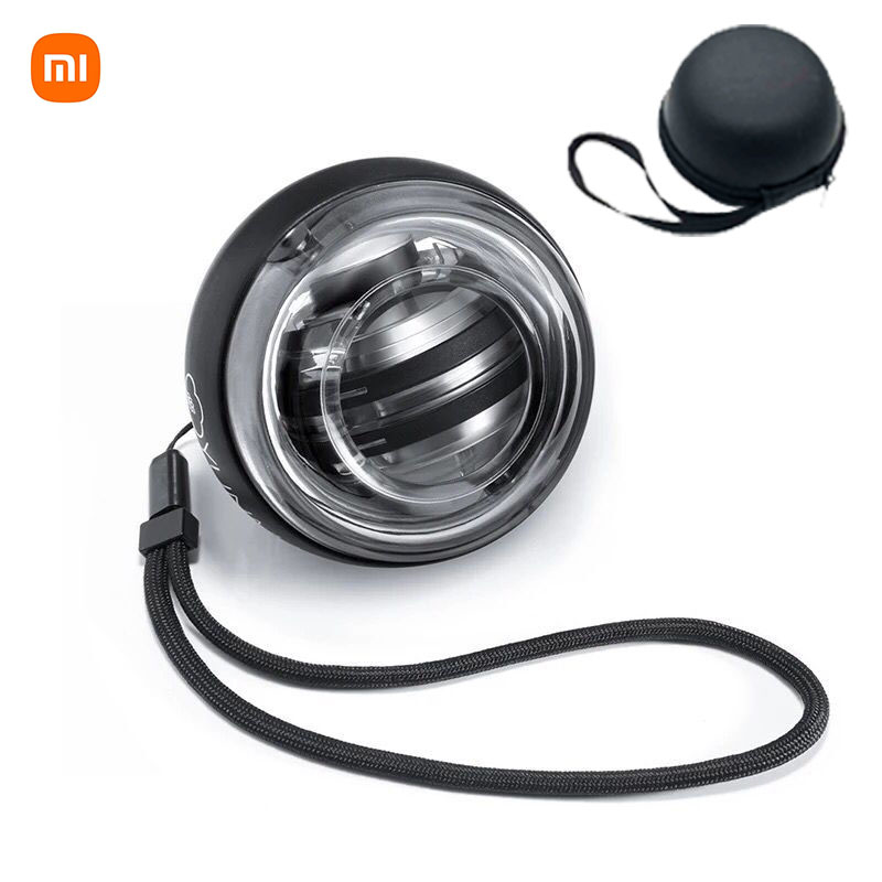 MI Yunmai-Bola LED para la muñeca, Super giroscopio Powerball, giroscopio de arranque automático, entrenador de fuerza de brazo, relajación muscular, equipos de gimnasia: Black Set
