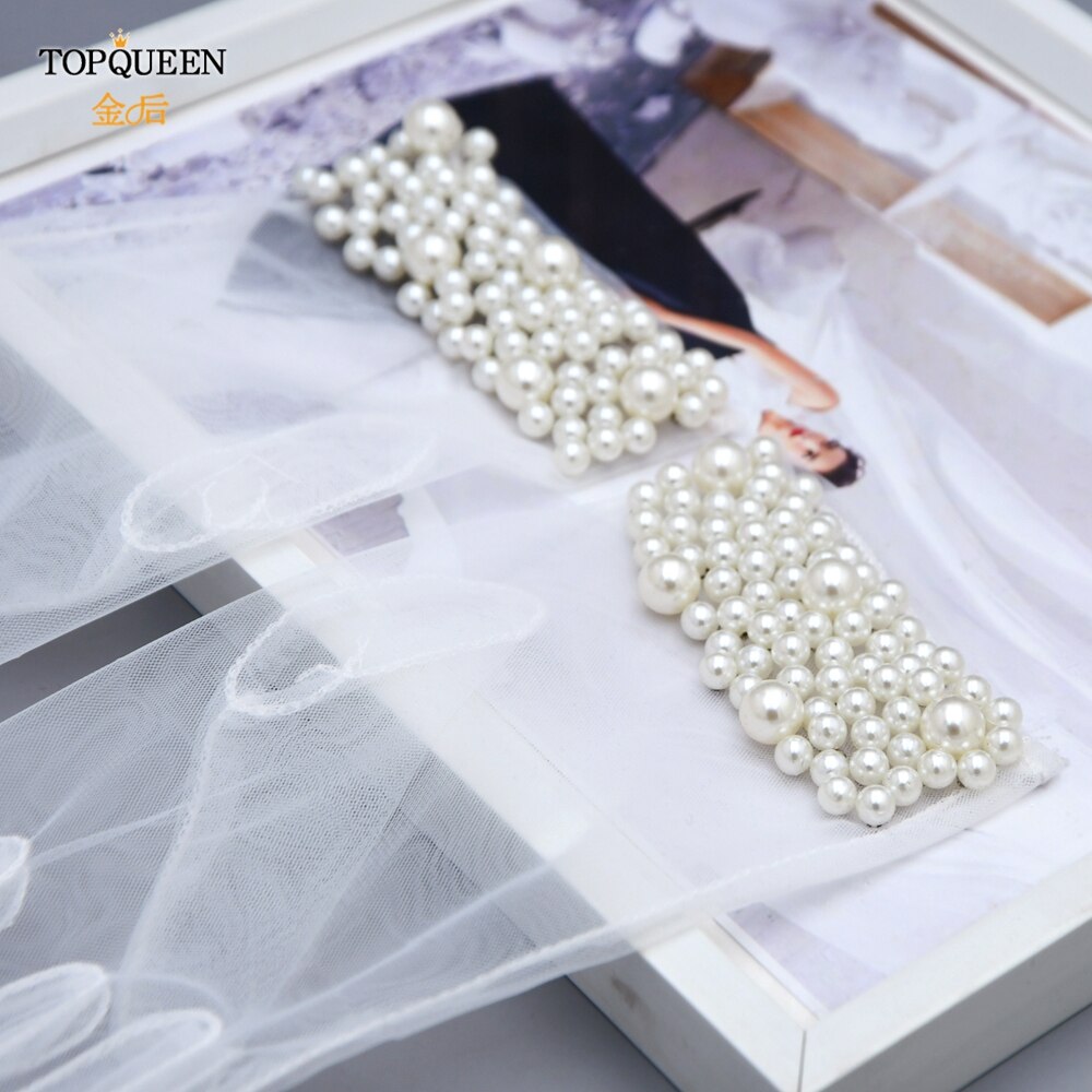 TOPQUEEN M01 Girls Wedding Gloves Pearl Princess Party Supplies Performance Women Lady Bride Prom Jewelry Bridal Glove