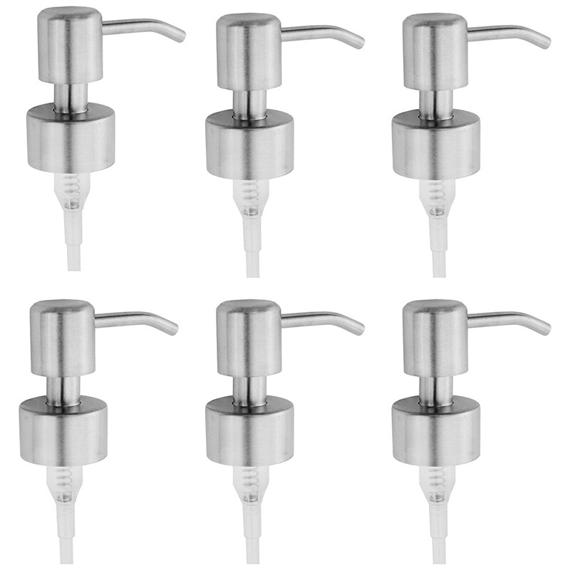 Stainless Steel Replacement Lotion Pump Parts, Soap Dispenser Pressing Head, Suitable for 6 Packs of 28/400 Neck Bottles