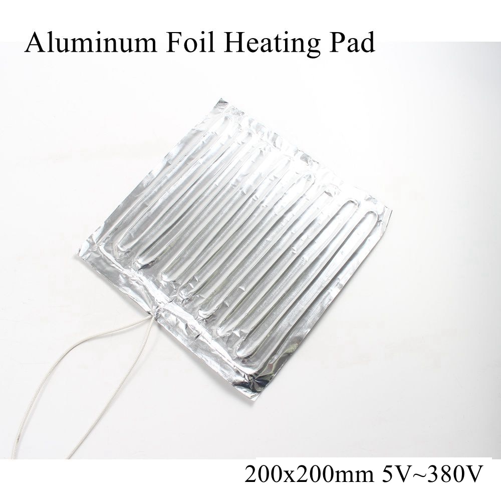 200 x 200mm 220v aluminiumfolie verwarmingsmat rubberen verwarmingsmat verwarmde bedplaatverwarming zelfklevend flexibel waterdicht 3d printer