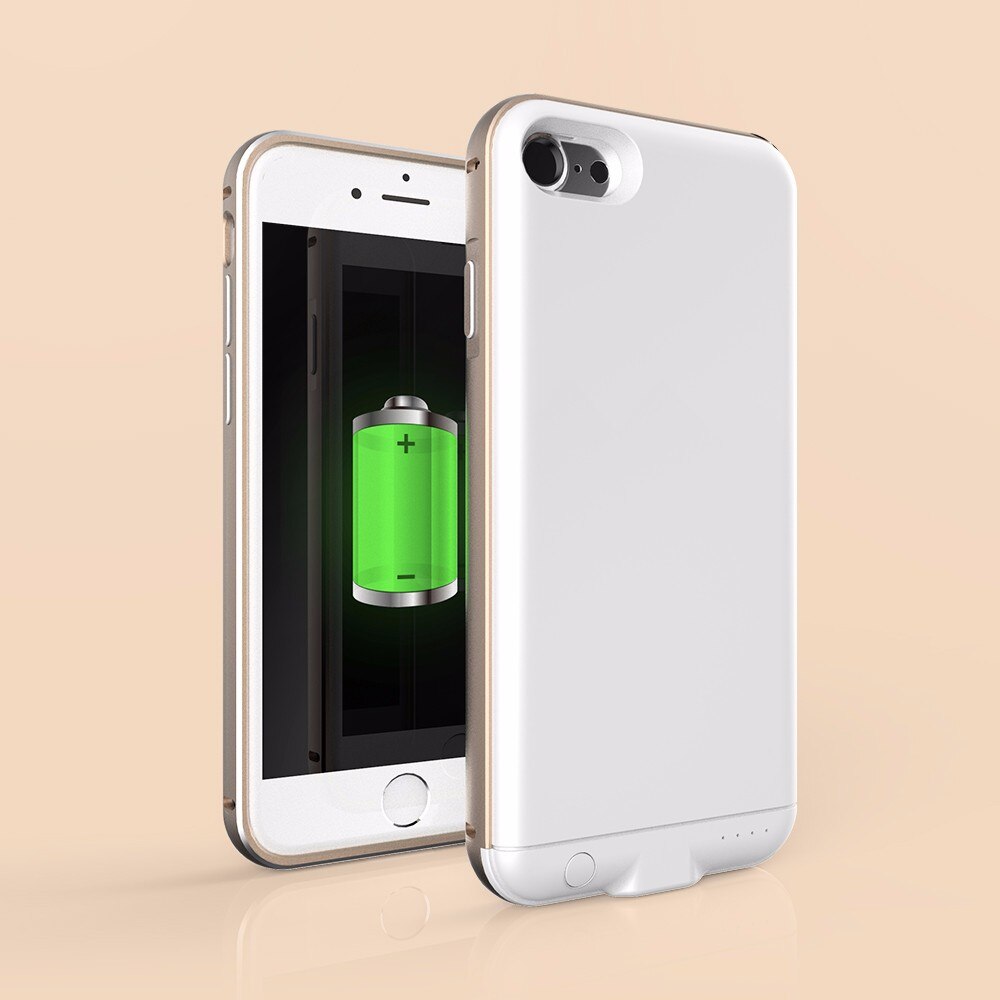4000 mah apple iphone 6 plus 6s plus 7 8 plus akkulaturikotelo 5.5 tuuman varmuuskopiointi smart power bank akkukotelo: Valkoinen