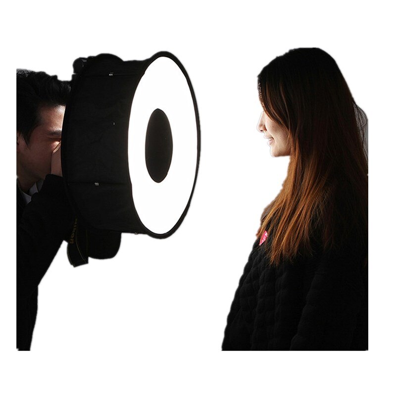 Runde Makro und Porträt Softbox Speedlite-blitzlicht Faltbare Diffusor Einfach Installieren Weiche Kasten 45*45*16cm