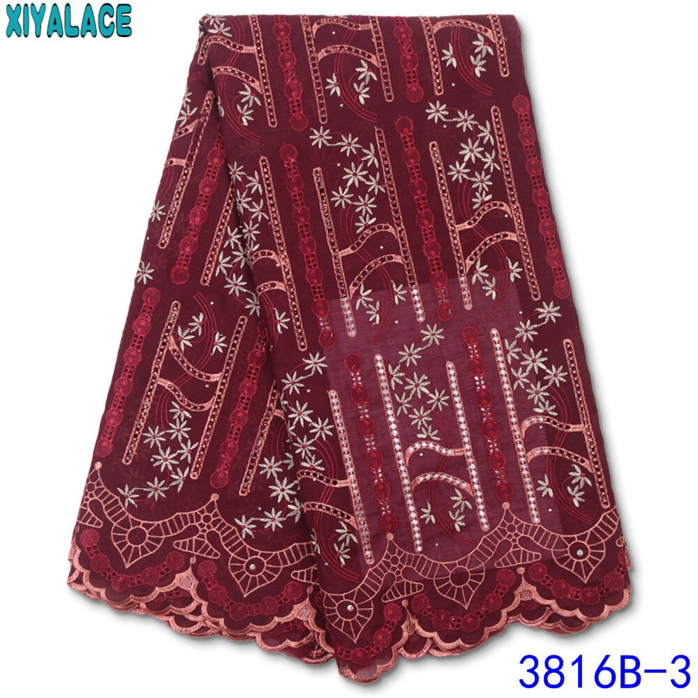 Swiss Voile Lace in Switzerland   African Cotton Swiss Voile Lace Fabric Embroidery Lace with Stones KS3816B