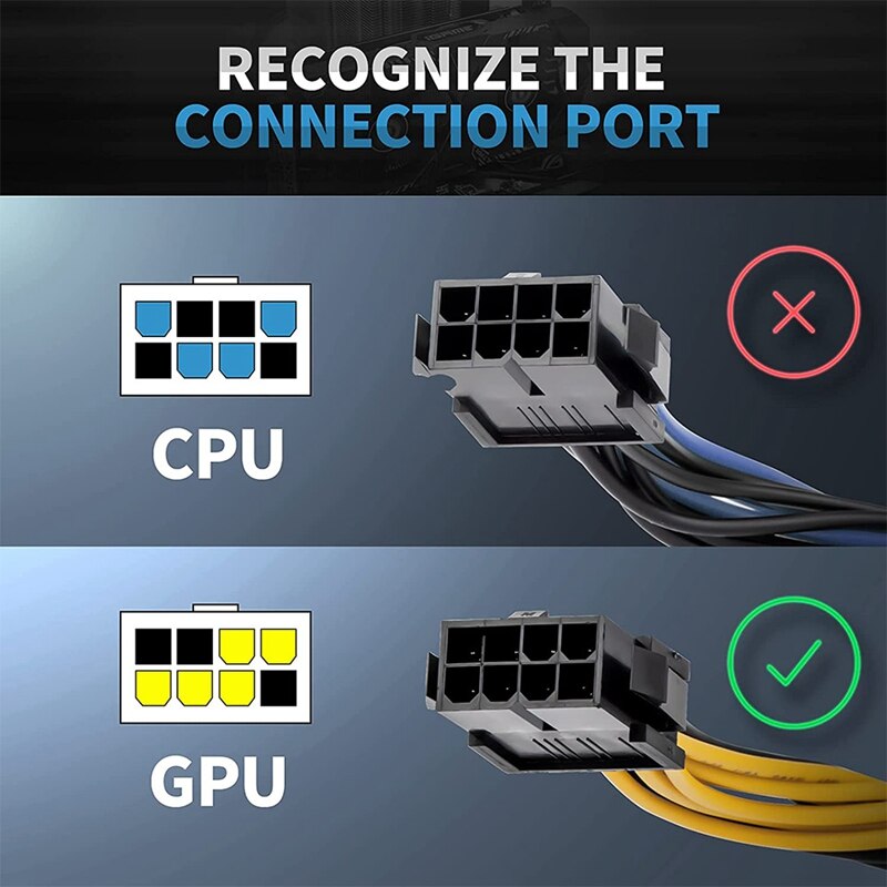 J&D 3 Confezioni 6 Pin a 8 Pin PCI Exprss (PCIe) Grafica Scheda Video Cavo Adattatore di Alimentazione - 10cm