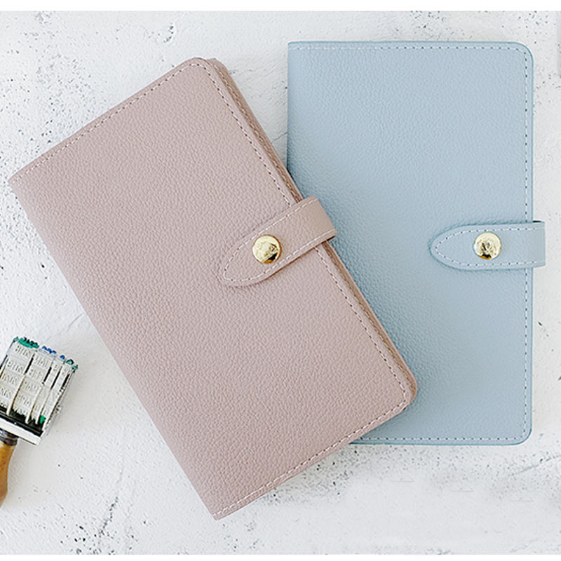 Yiwi Komen 18.5x11 cm PU Lederen Dagboek Hobo Stijl Notebook Roze Blauw Snap Planner Met Filler Pagina 'S