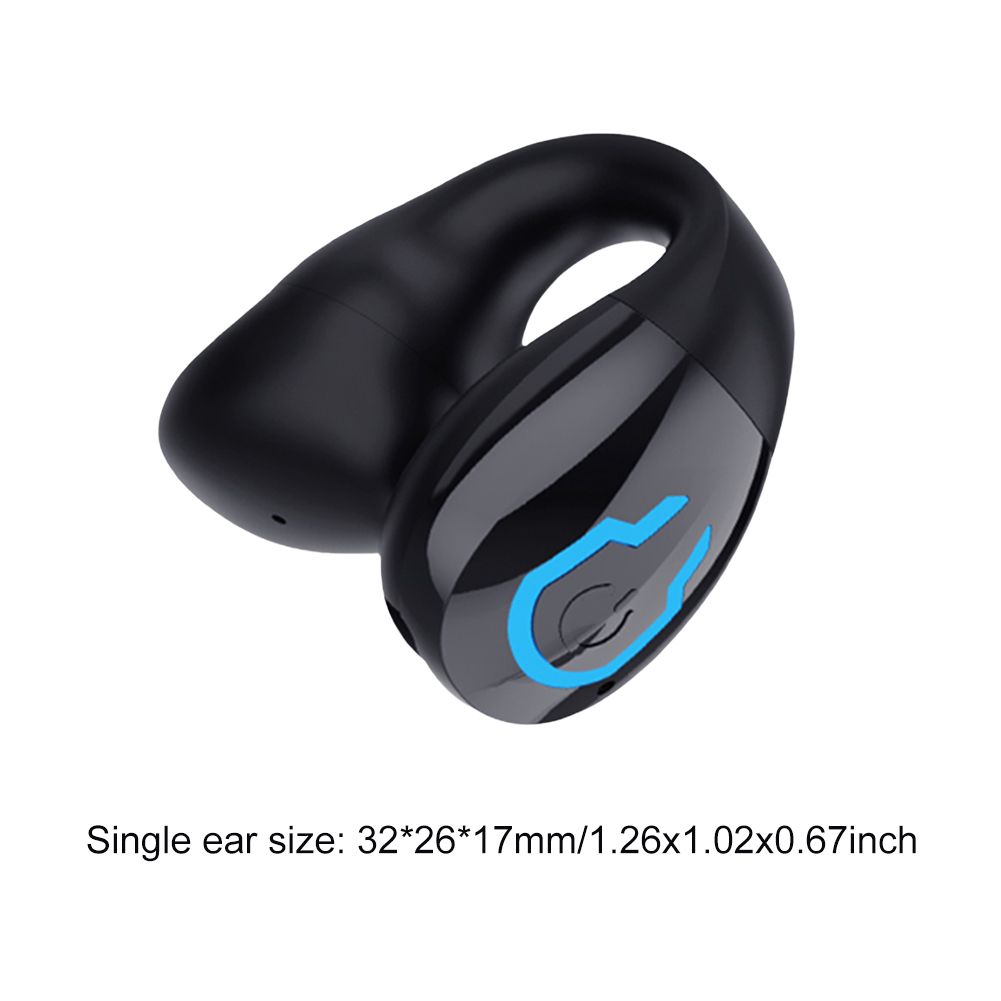 Open Ear Clip Headphone Bluetooth-Compatible 5.4 Single Sports Headset Waterproof Sport Earphones for Workouts and Running