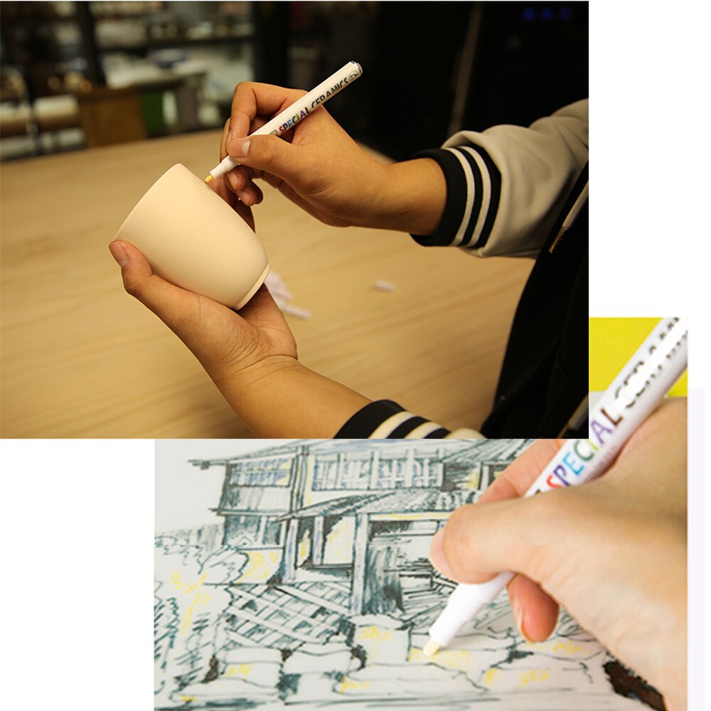Pottery Tools Pottery Art Underglaze Marker Pen Pigment Ceramic Underglaze DIY Special Needel Pen Painting Craft 6-Color