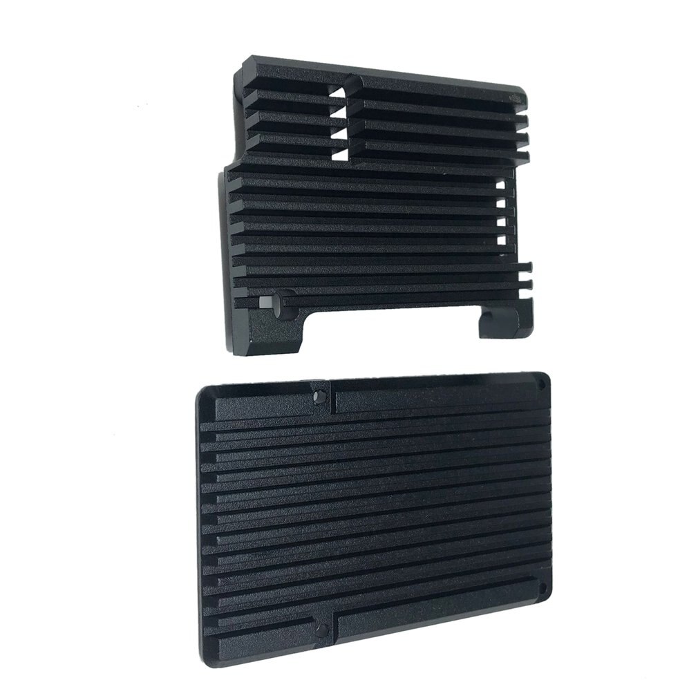 Raspberry Pi 4/3 Aluminum Case with Dual Cooling Fan Metal Shell Black Enclosure for RPI Raspberry Pi 4B/3B/3B+