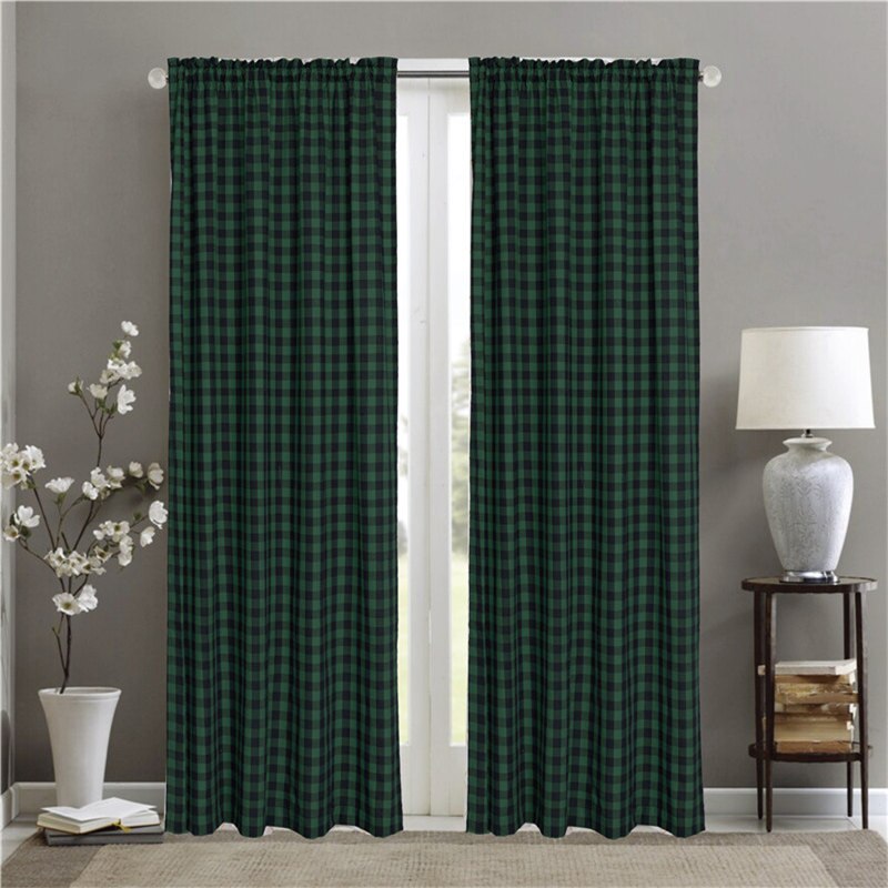 Moden Stijl Plaid Verduisterende Gordijnen Katoen En Polyester Stof Gordijnen Voor Woonkamer Slaapkamer Keuken Window Home Decoratie