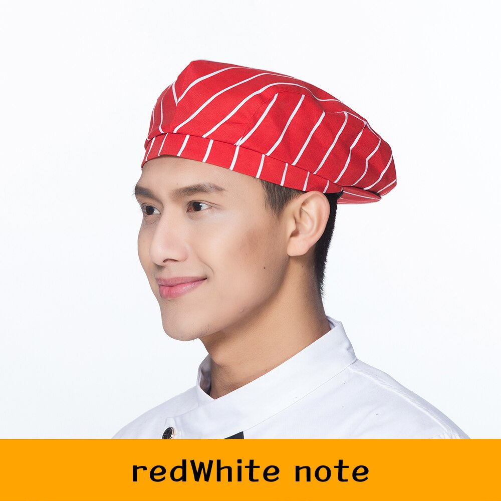 Chapeau de Chef Service alimentaire, uniforme de travail de cuisine café Restaurant, casquette élastique, chapeaux de serveur de barbier à imprimé de piment, 17 couleurs: 8