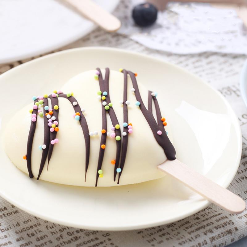 50pcs Wooden Sticks DIY Ice Cream Popsicle Sticks Cake Handicraft Lolly Timber