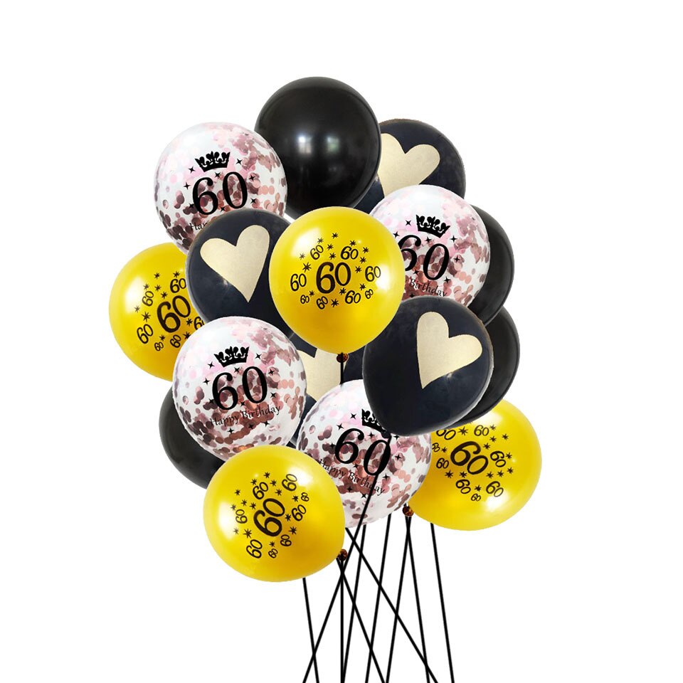 16 pièces 10 pouces 12 pouces Multi Air Ballons Joyeux Anniversaire Décorations De Fête Enfants Adultes Numéro Ballon bricolage Fournitures De Fête: 60 rose gold