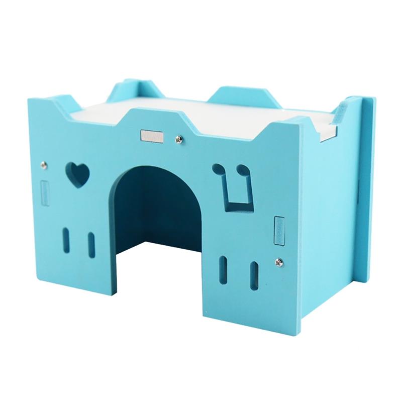 Hamster planque bricolage petit Animal maison hérisson cochon d'inde Totoro nid Animal grotte drôle Hamster accessoire: Sky Blue