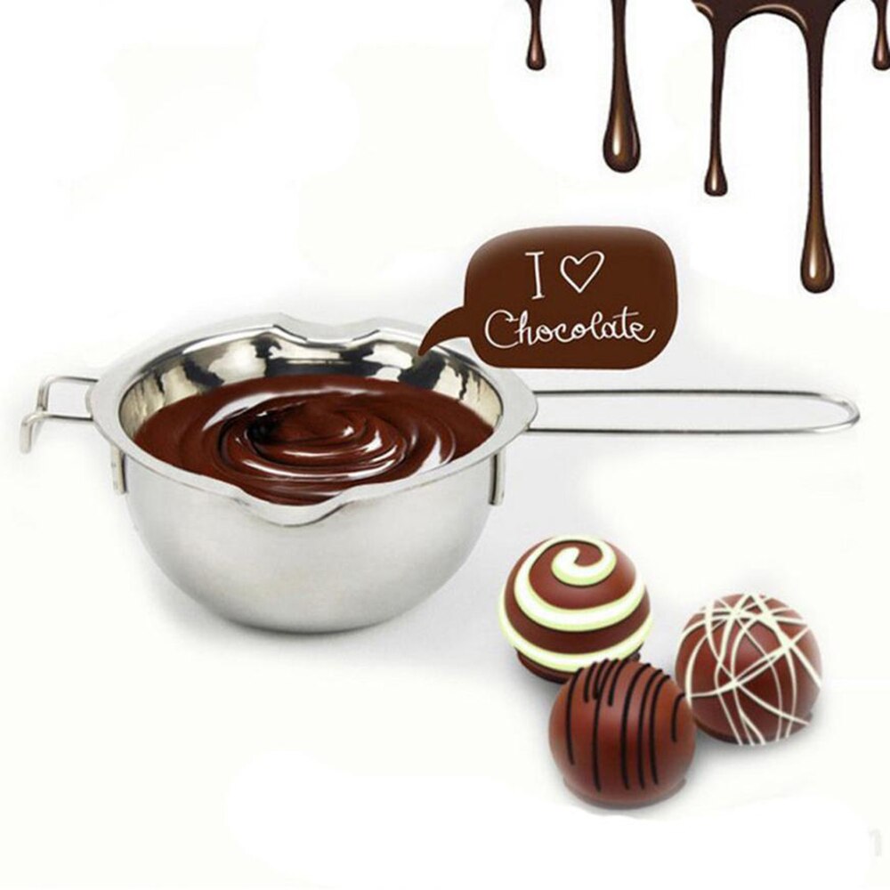 Recipiente para derretir Chocolate de 400mL, herramienta para hornear mantequilla y leche, olla de acero inoxidable para Chocolate, leche, Chocolate, queso, cacerola de azúcar