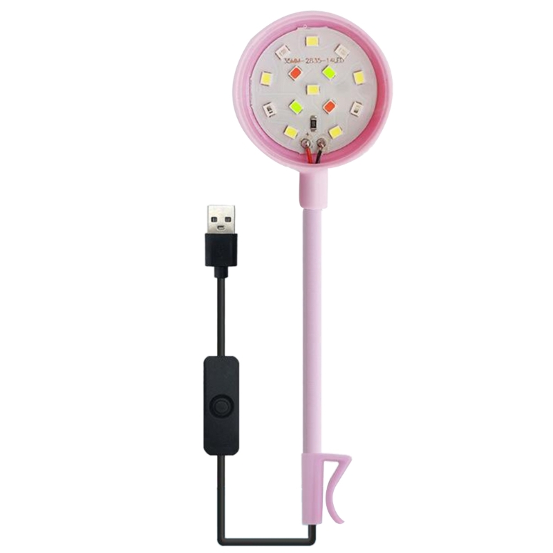 Luz Led con Clip para acuario, luces pequeñas para acuario de agua dulce, lámparas de paisaje impermeables,: Rosa