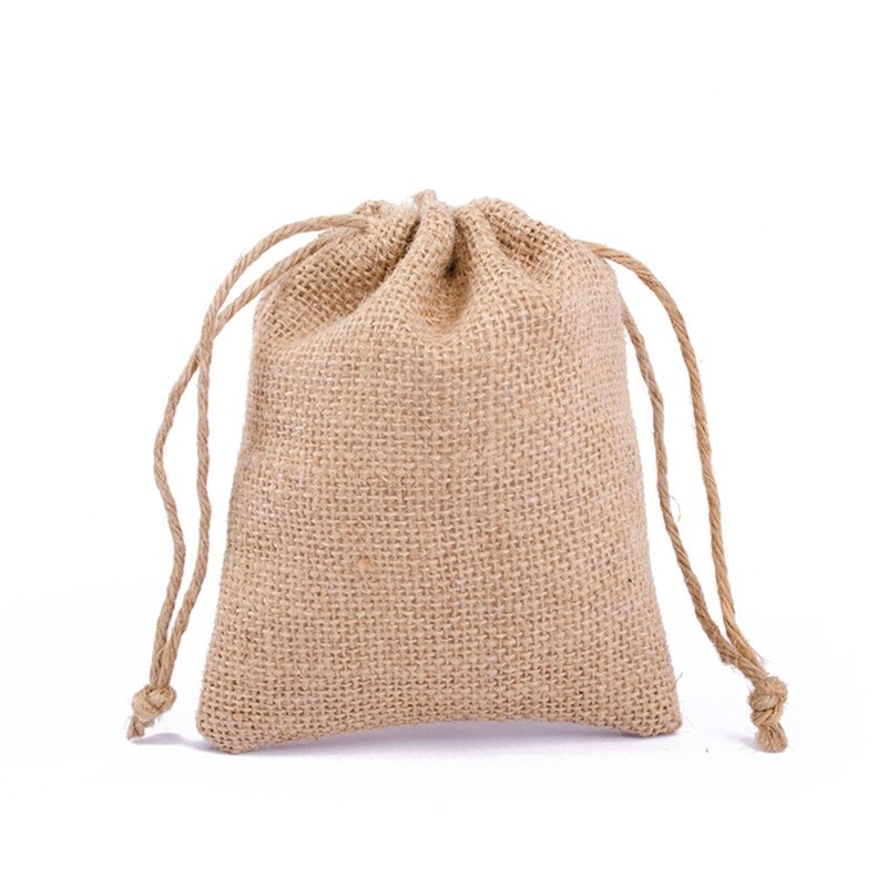 D0LF Draagbare Jute Tasje Reizen Wasserij Wassen Pouch Schoen Kleding Organizer: 13x16cm