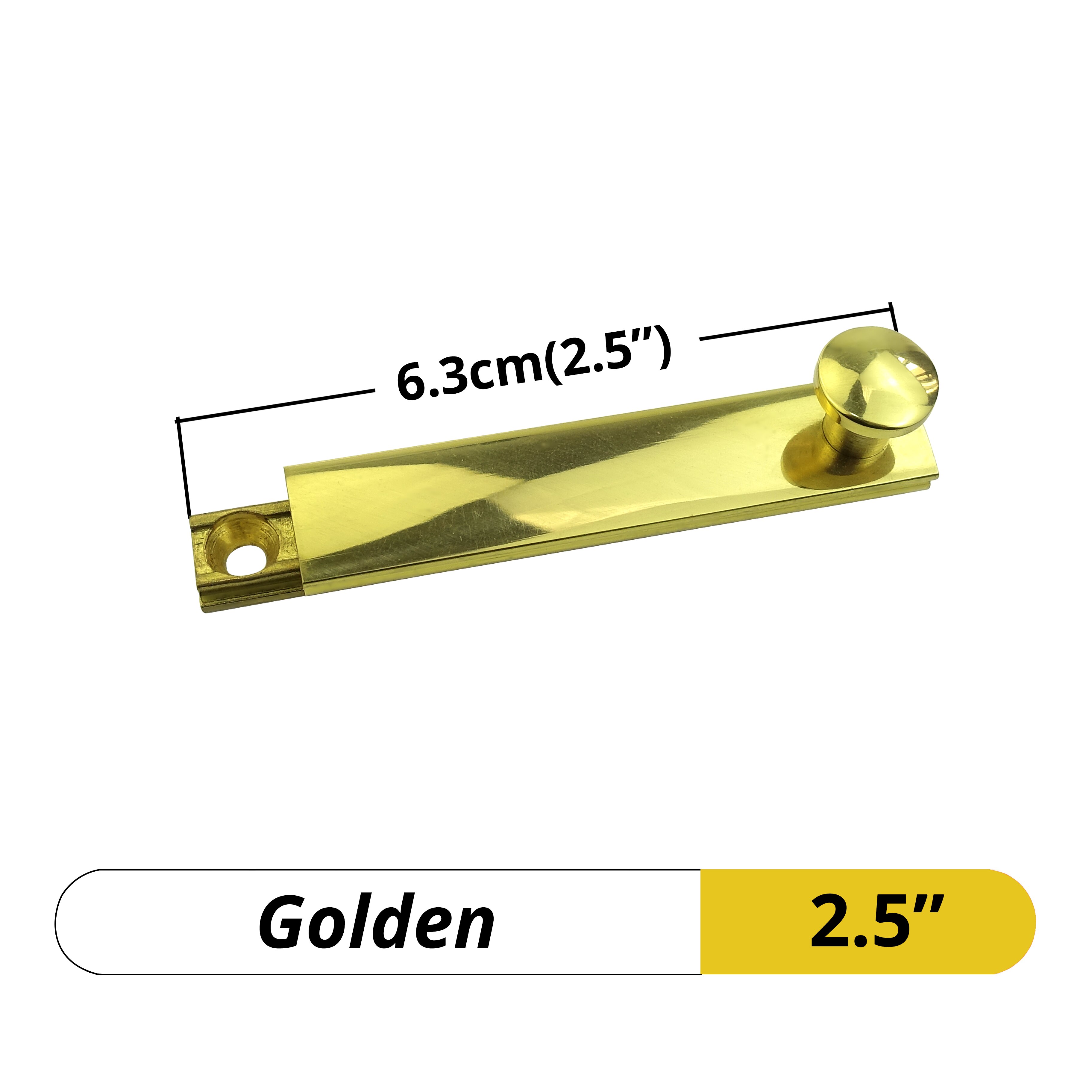Brass Door Latch Lock Schuifslot Security Sliding Lock Flush Slide Bolt Gate Hook Loquet Porte Coulissante Targette Verrou: 6.3cm Solid Brass