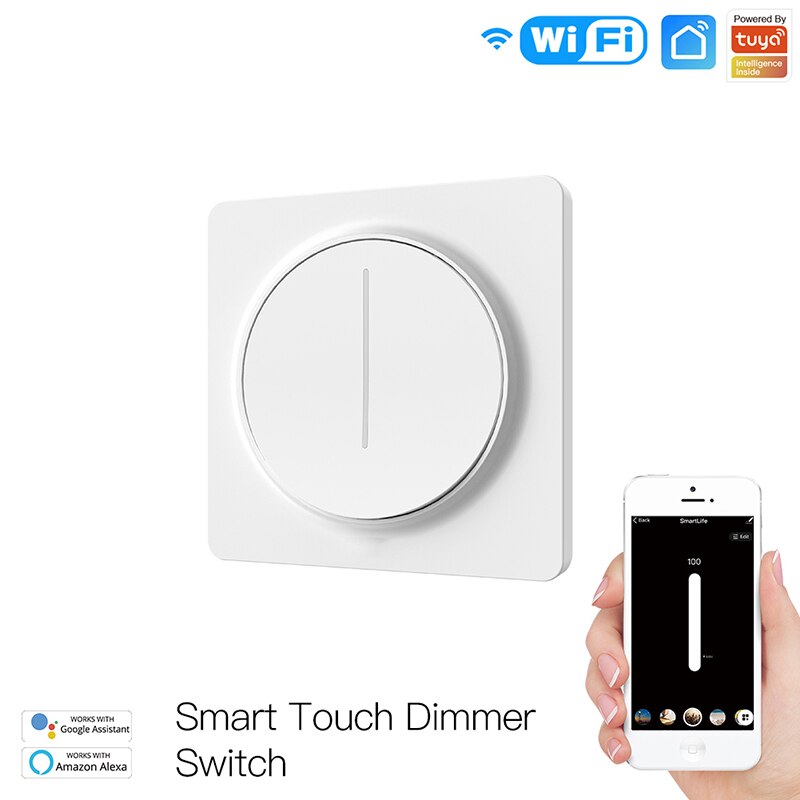 WiFi Smart Touch Light Dimmer Switch Touch Timer Brightness Memory Smart Life/Tuya APP Remote Control Work With Alexa Google
