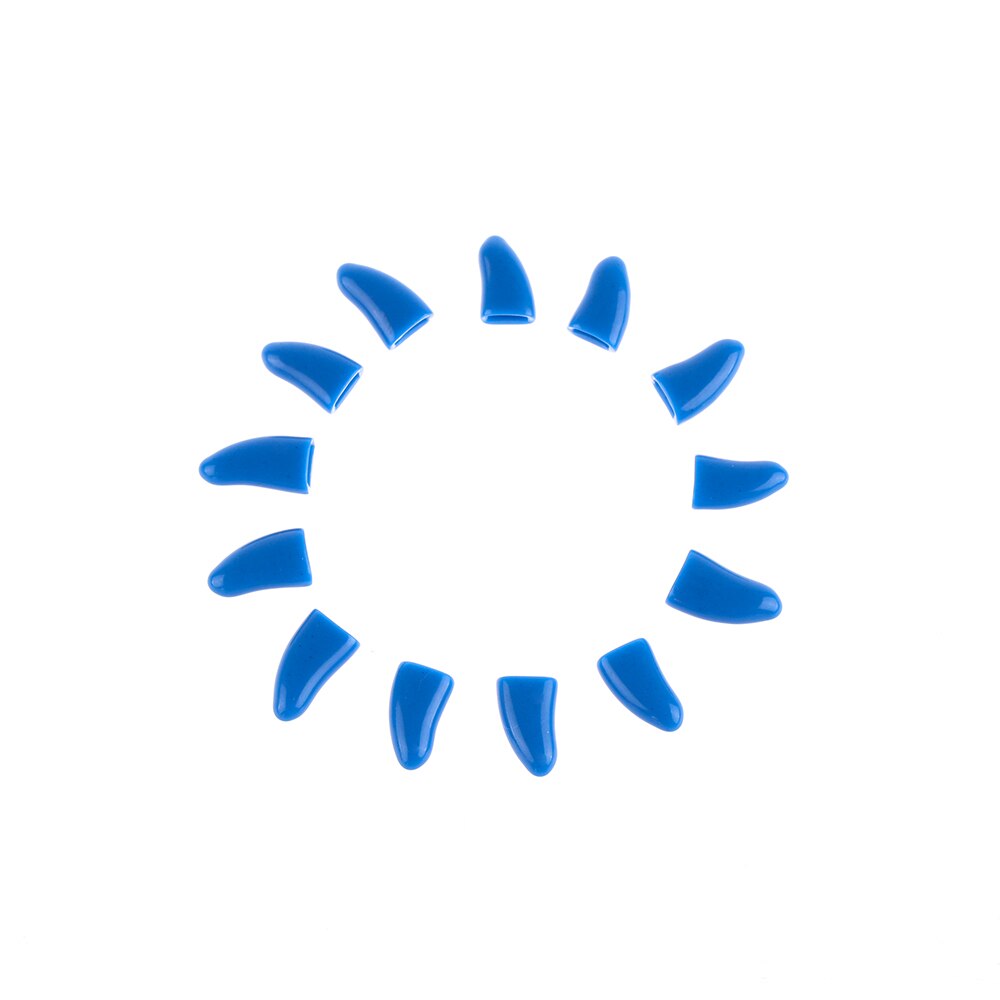 1 paczka kolorowe miękkie nietoksyczny kot domowy pazur obejmuje łapy psa nakładki na pazury ochronne wysokiej jakości pokrowce na paznokcie akcesoria dla zwierząt: niebieski / S