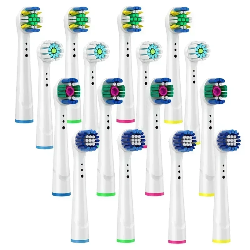 Boquillas de cepillo de dientes eléctrico para Oral B Braun, acción de hilo blanco 3D, limpieza de precisión, cuidado de las encías, cabezales de cepillo de dientes universales para OralB